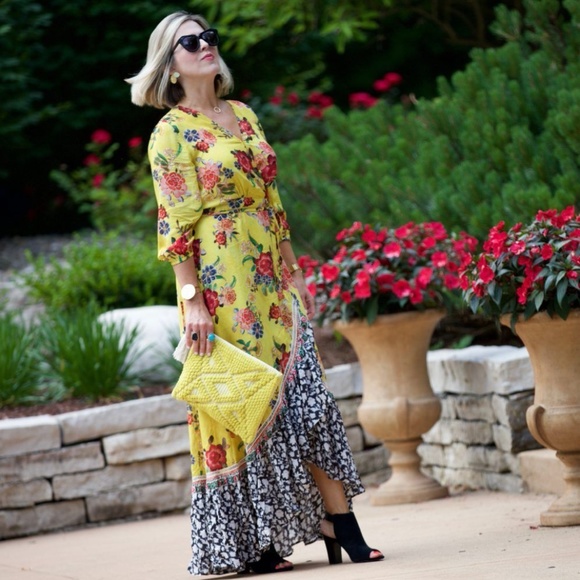 Anthropologie Farm Rio SUNLIT FLORAL  MAXI DRESS - Picture 6 of 8